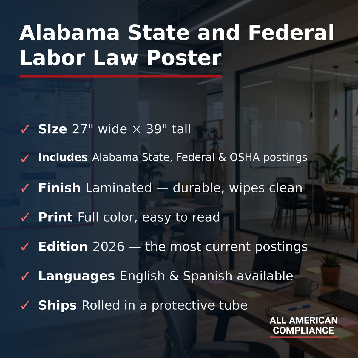 Alabama labor law poster specifications.