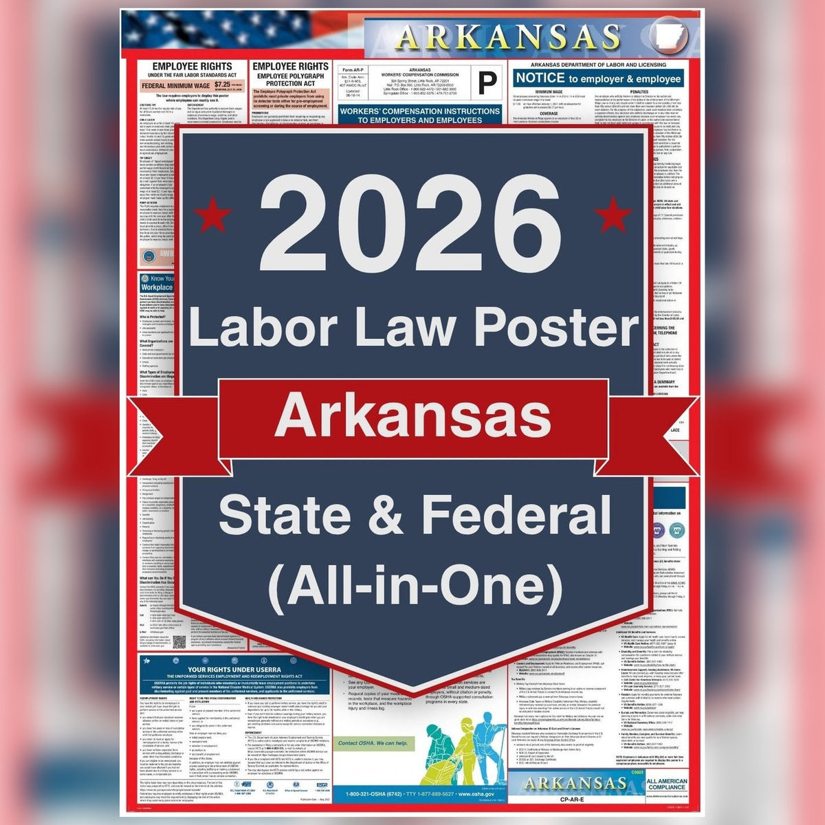 Arkansas labor law poster front view.