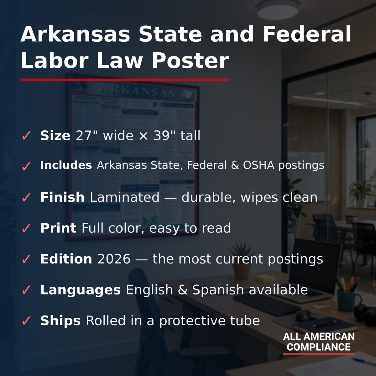 Arkansas labor law poster specifications.
