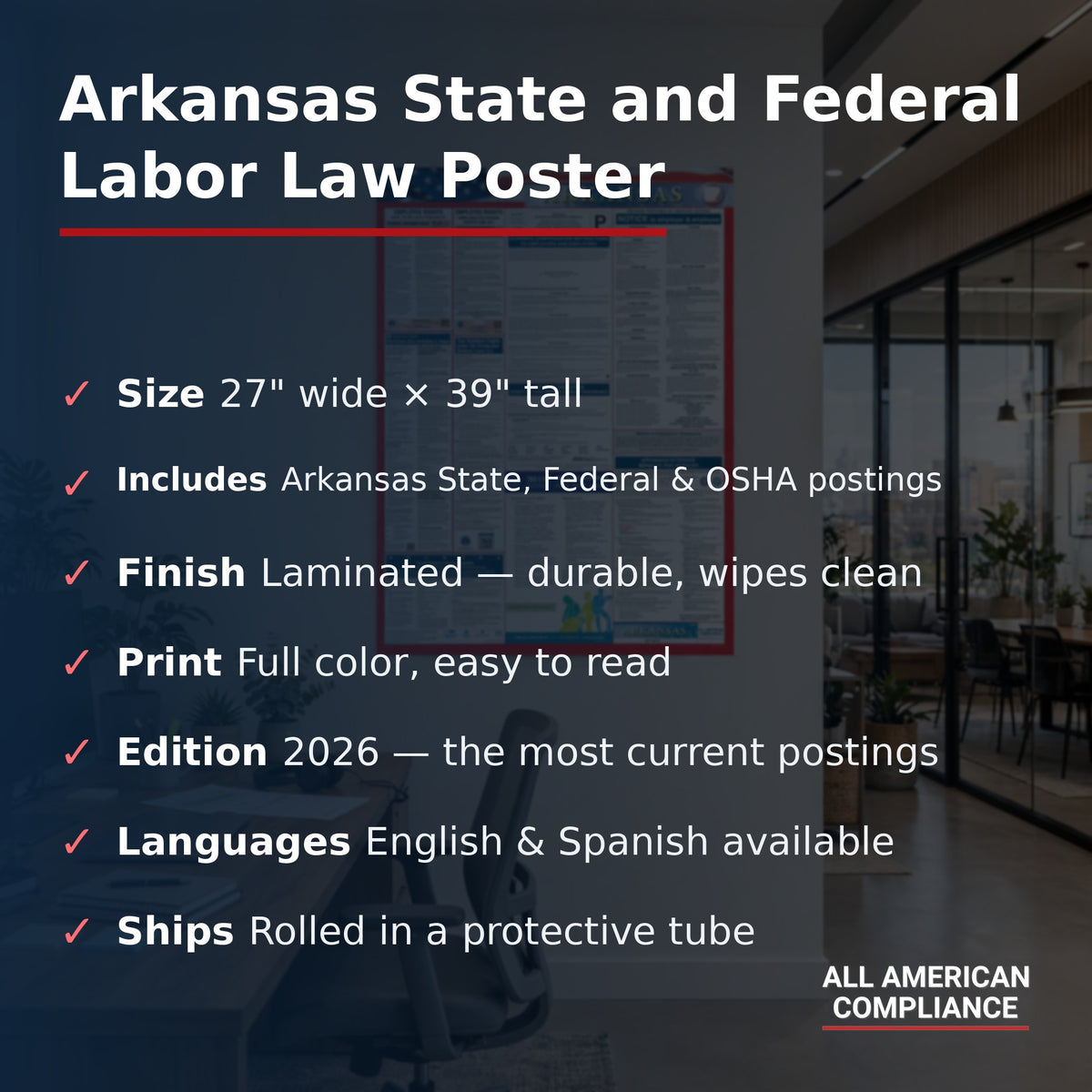 Arkansas labor law poster specifications.