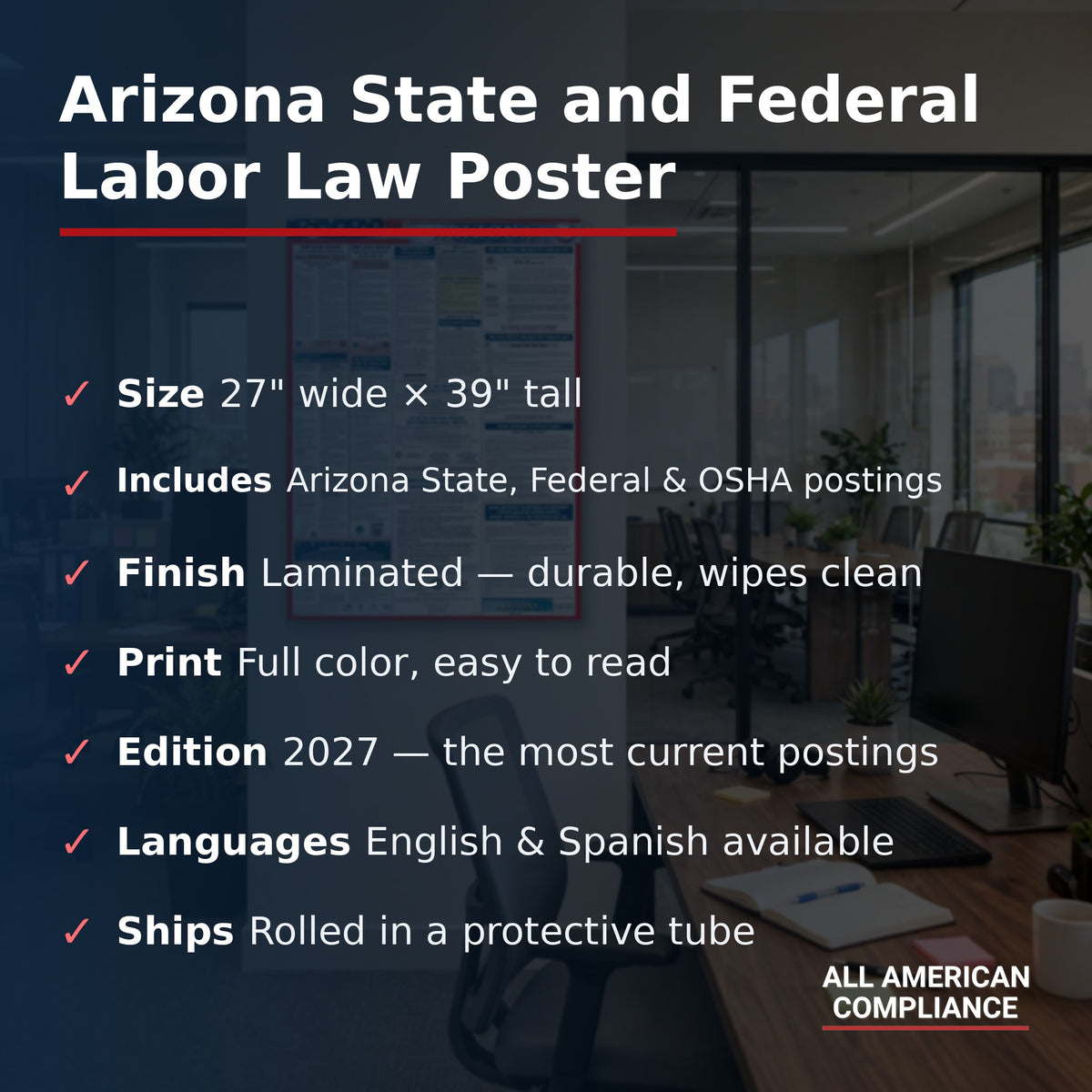 Arizona labor law poster specifications.