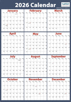 2026 Laminated Wall Calendar (19X27) image 0