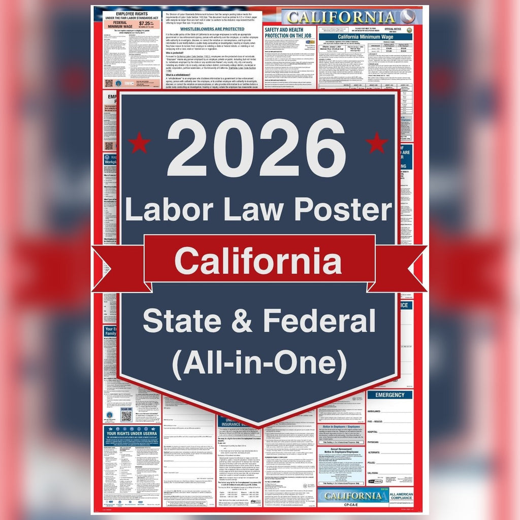 California labor law poster front view.