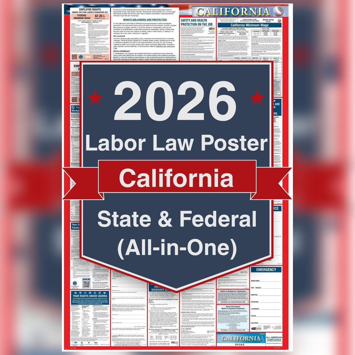 California labor law poster front view.
