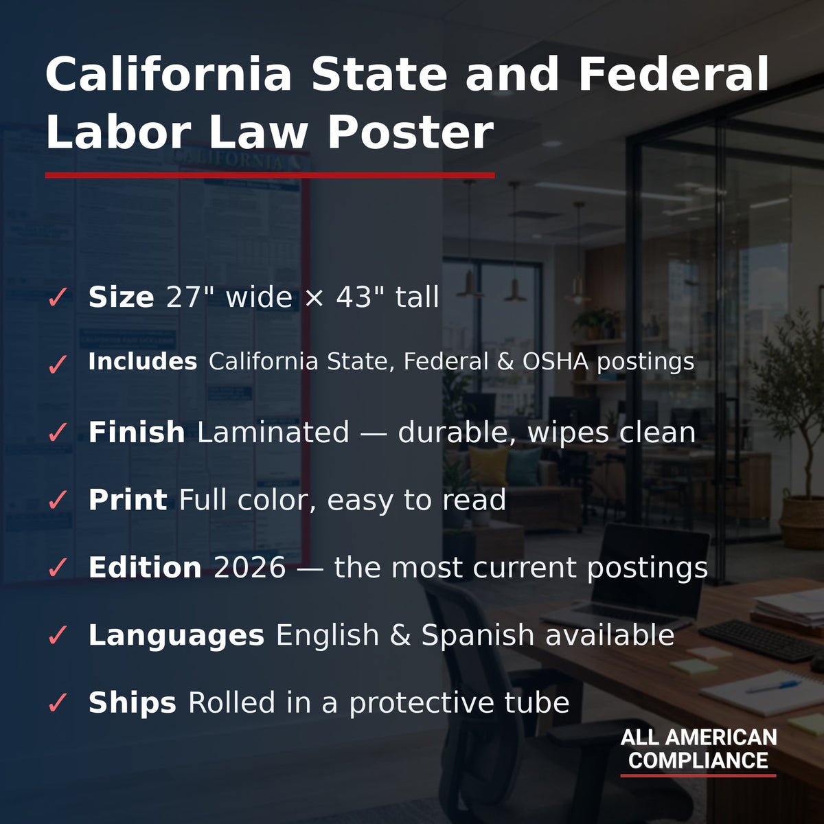 California labor law poster specifications.