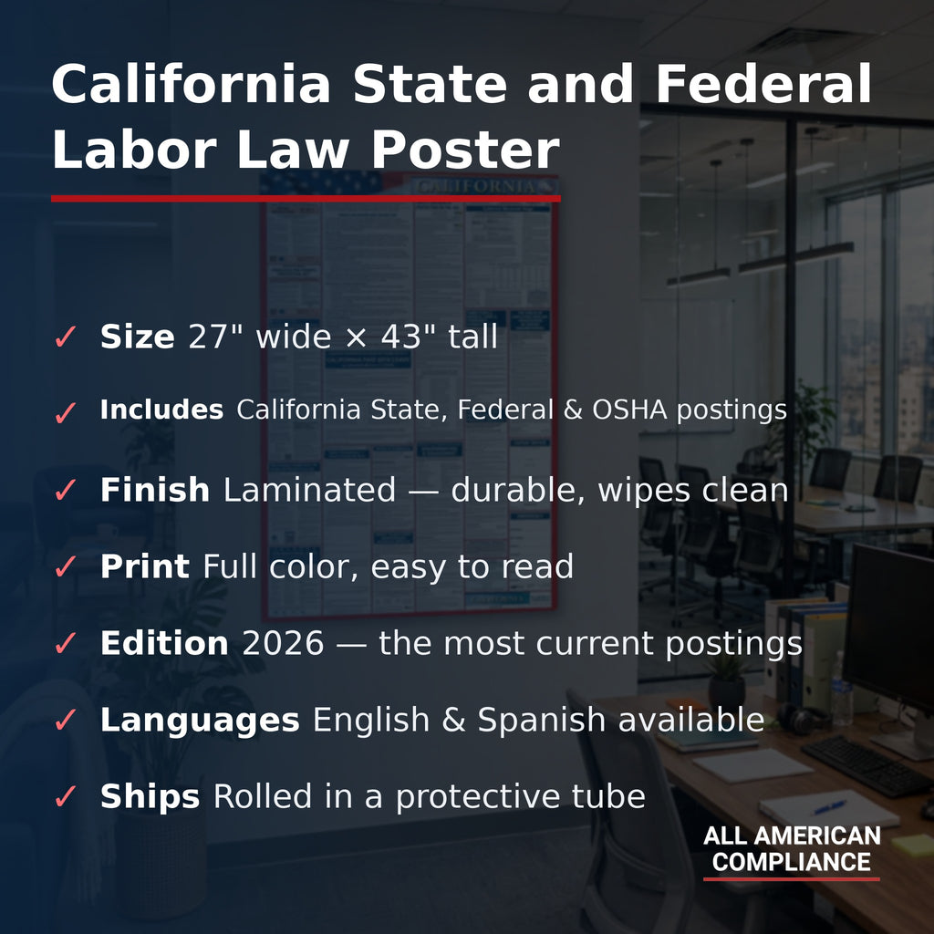 California labor law poster specifications.