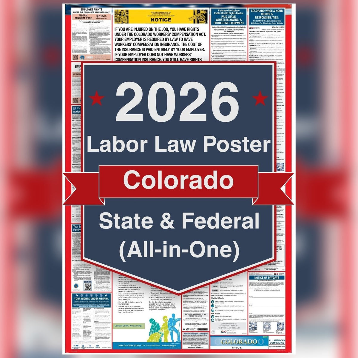 Colorado labor law poster front view.