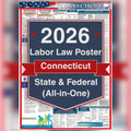 Connecticut labor law poster front view.