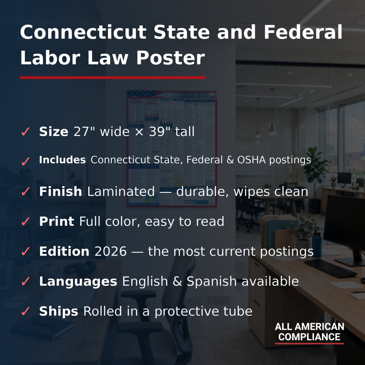 Connecticut labor law poster specifications.