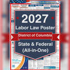 District of Columbia labor law poster front view.