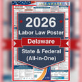 Delaware labor law poster front view.