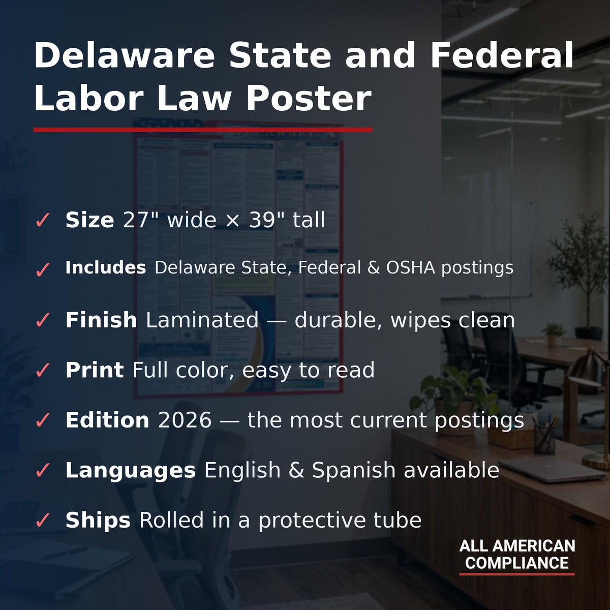 Delaware labor law poster specifications.