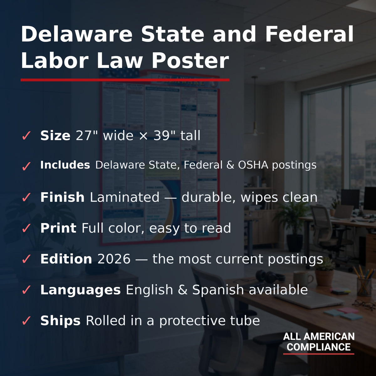 Delaware labor law poster specifications.