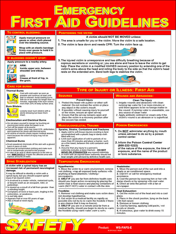 First Aid Guidelines Poster image 0