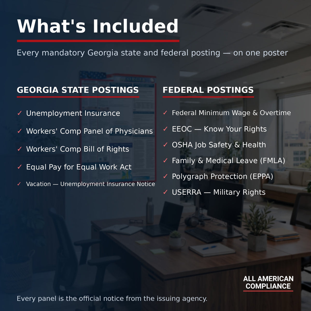 Georgia labor law poster — what is included.