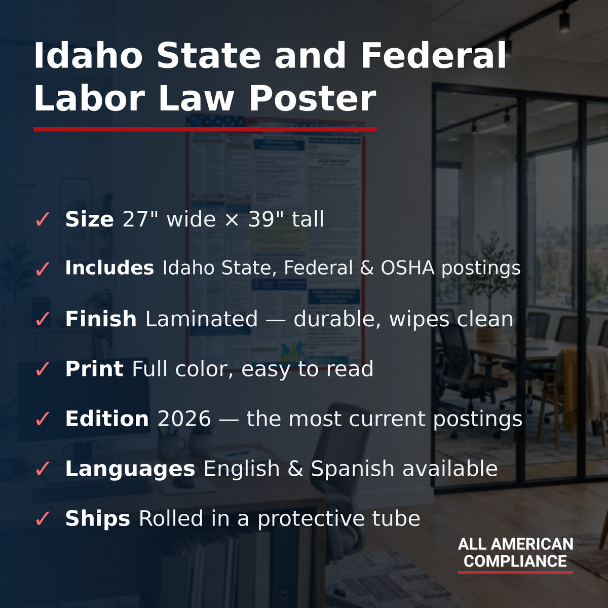 Idaho labor law poster specifications.