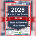 Illinois labor law poster front view.