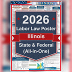 Illinois labor law poster front view.