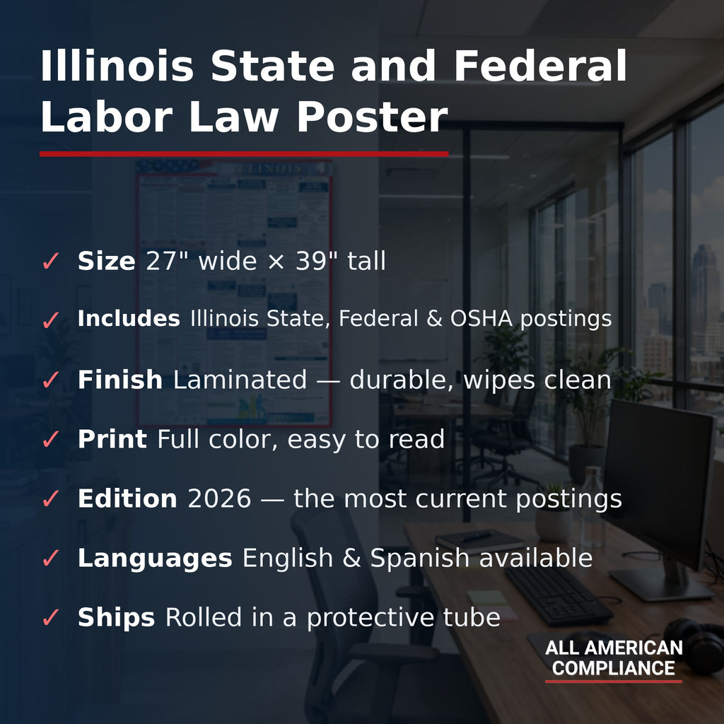 Illinois labor law poster specifications.