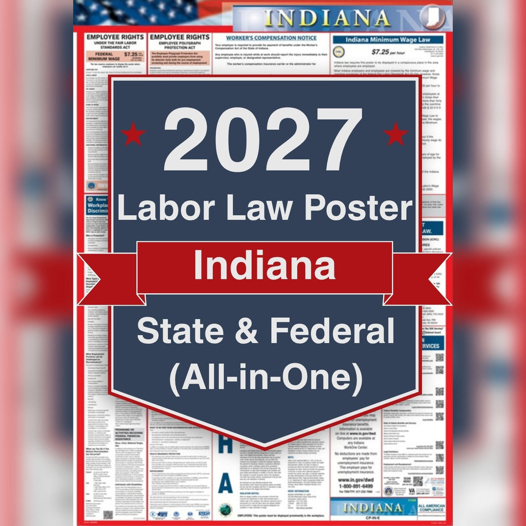 Indiana labor law poster front view.