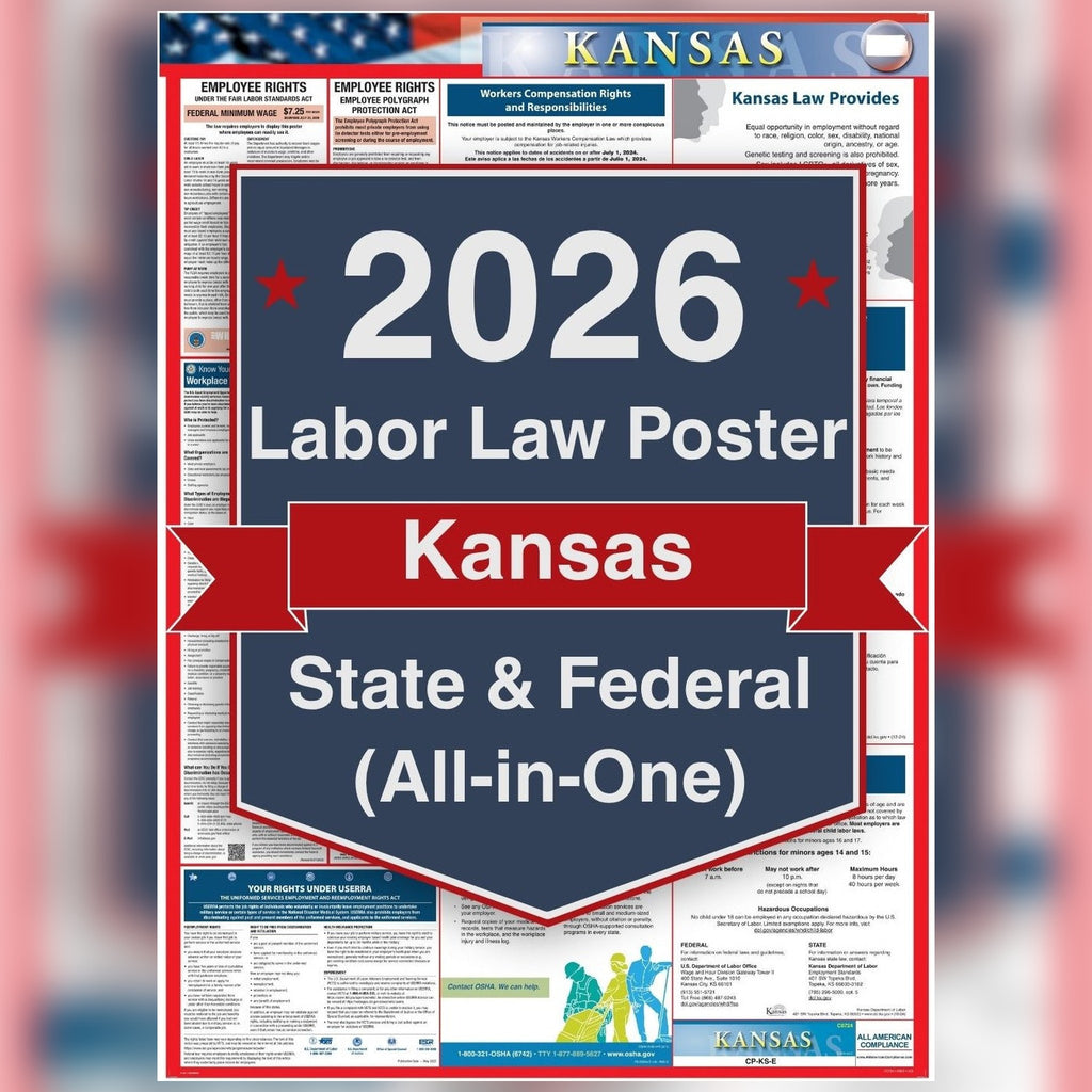 Kansas labor law poster front view.