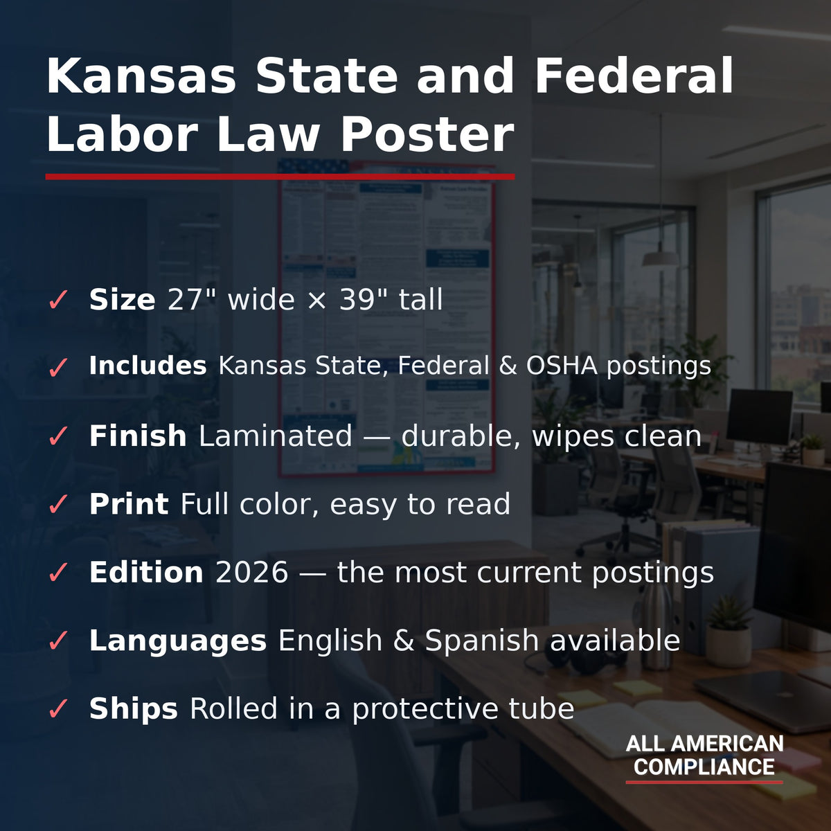 Kansas labor law poster specifications.
