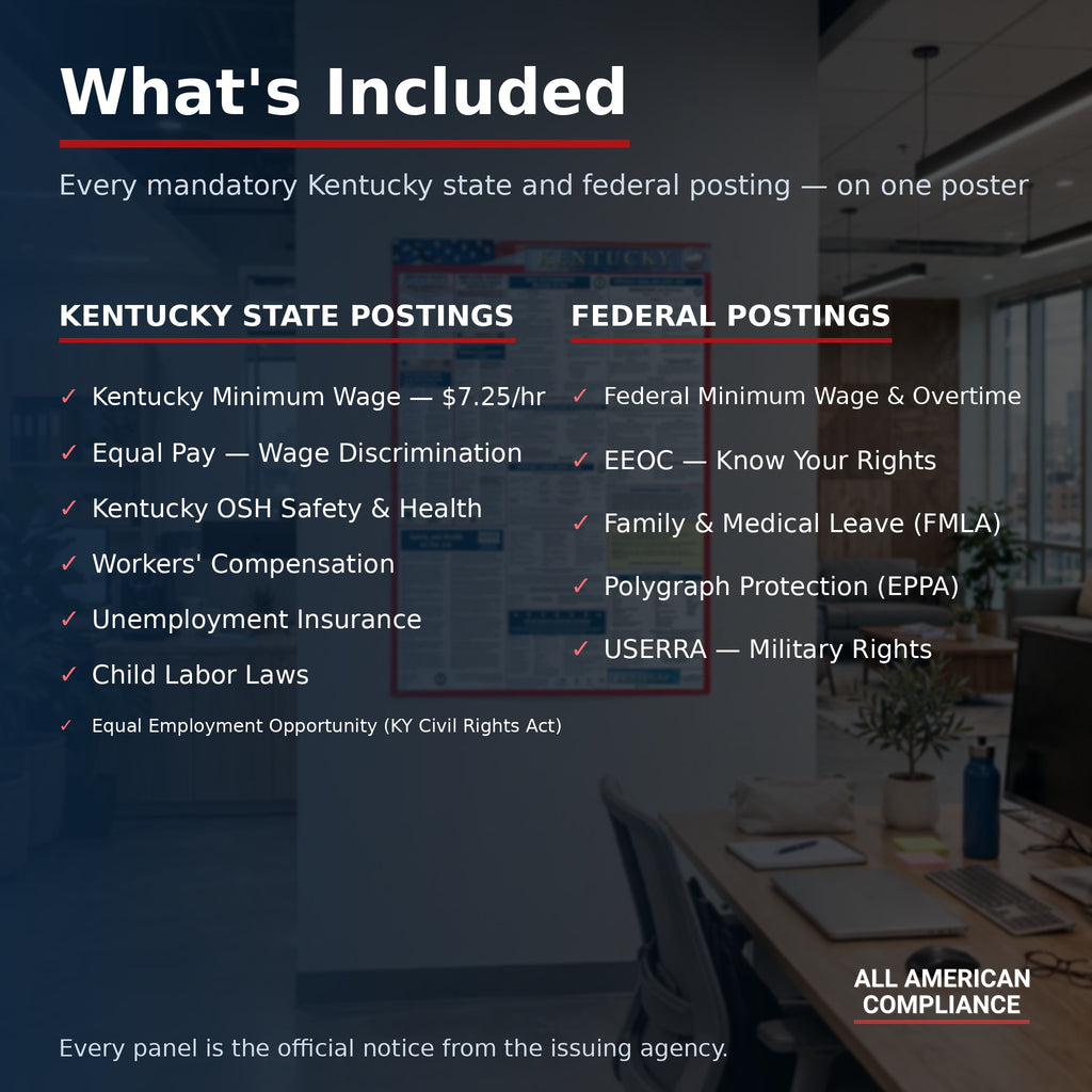 Kentucky labor law poster — what is included.