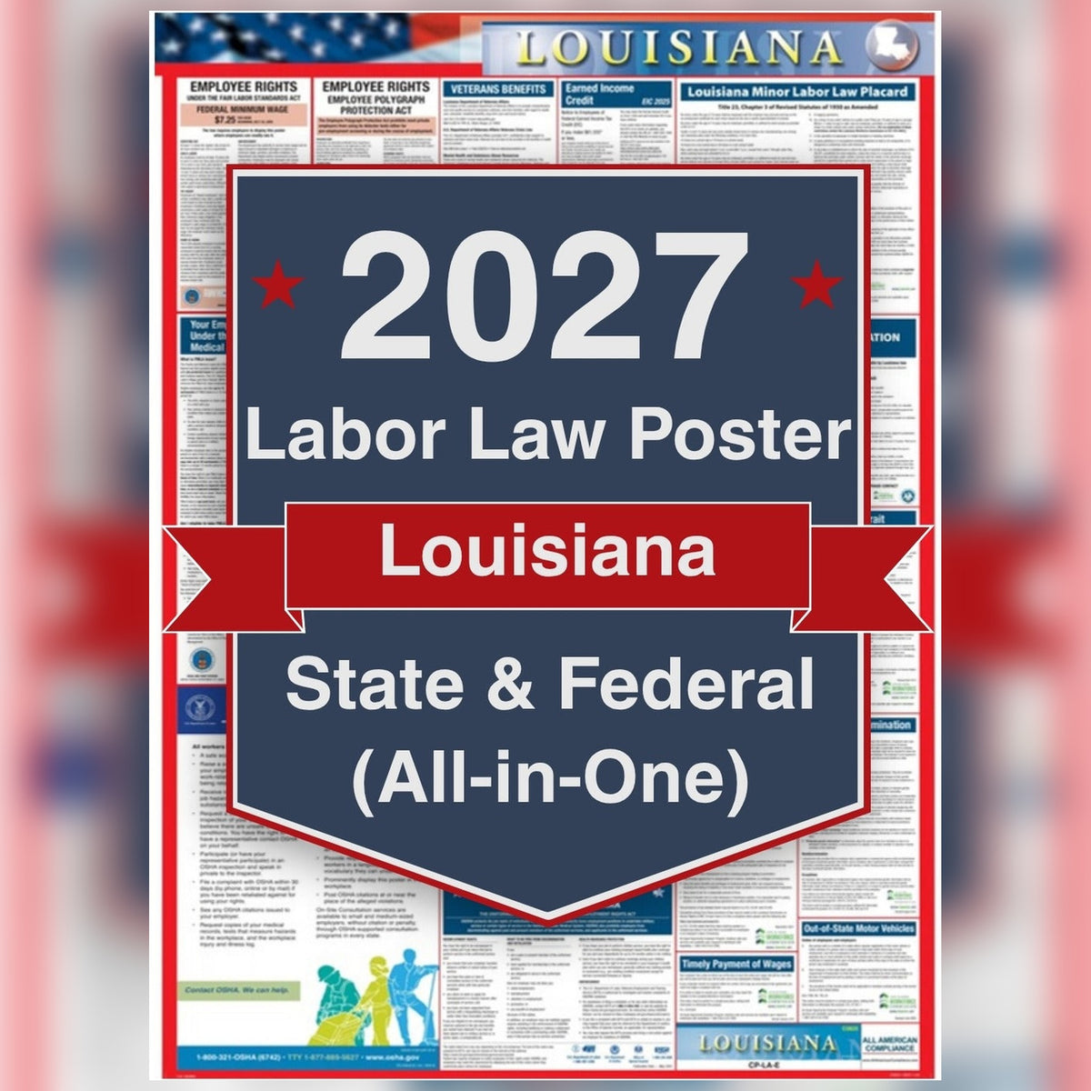 Louisiana labor law poster front view.