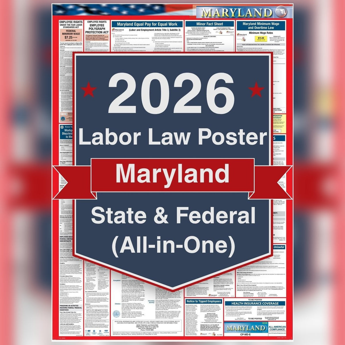 Maryland labor law poster front view.