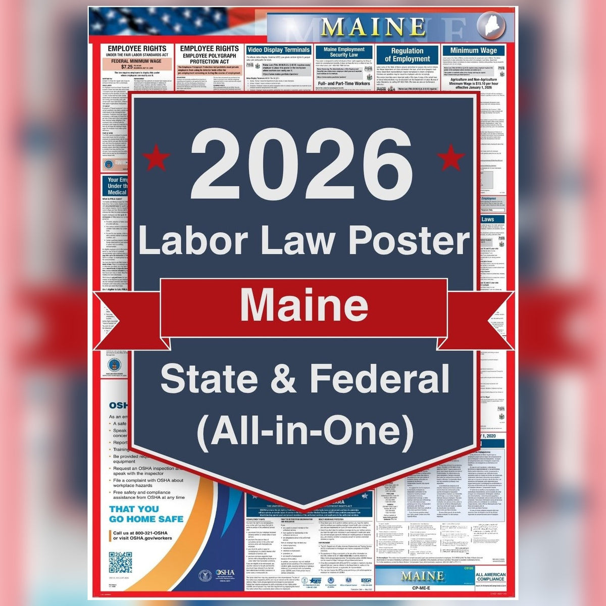 Maine labor law poster front view.