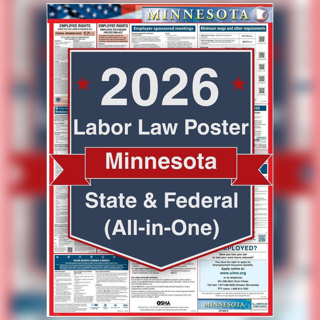 Minnesota labor law poster front view.