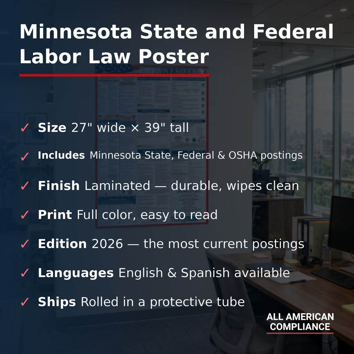 Minnesota labor law poster specifications.