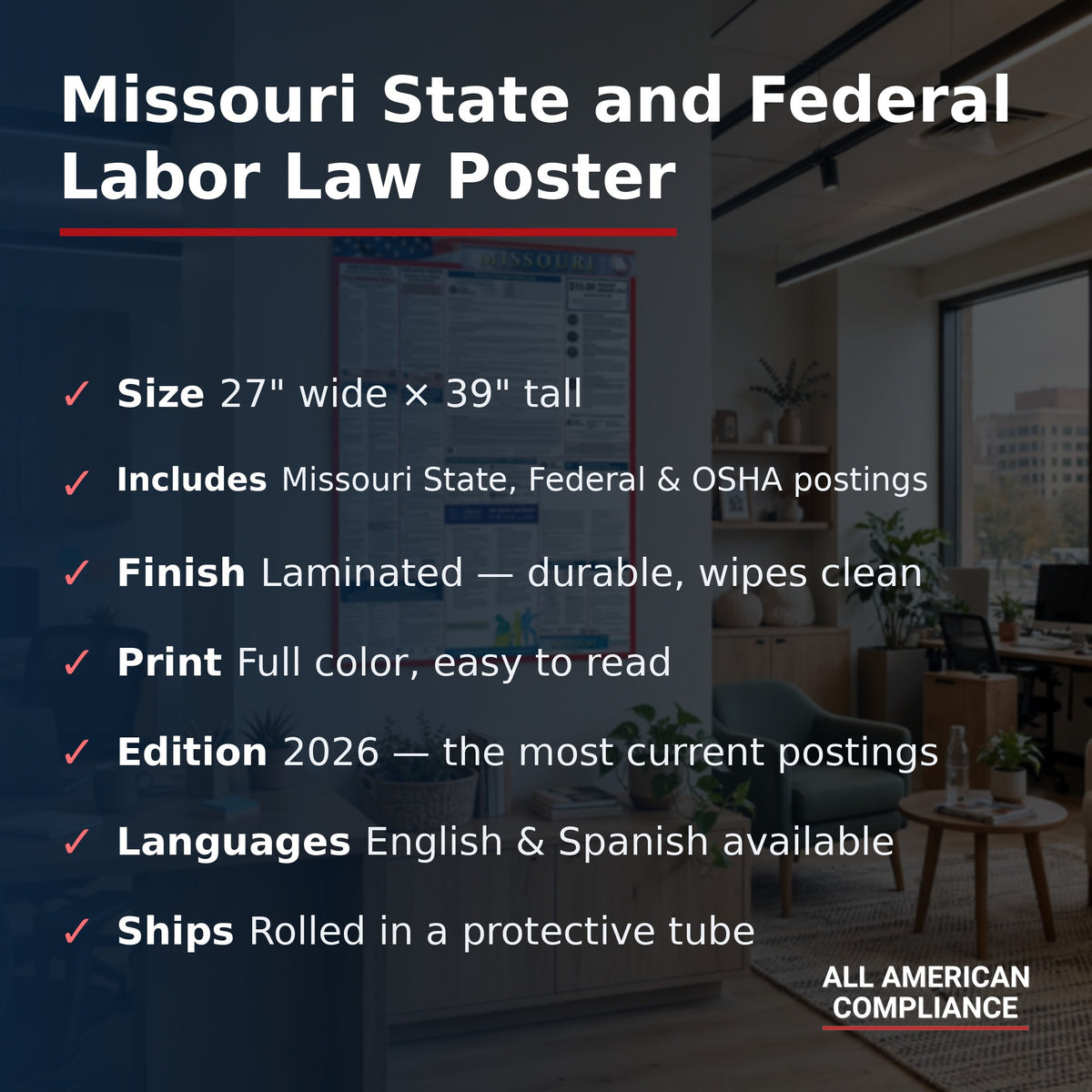 Missouri labor law poster specifications.