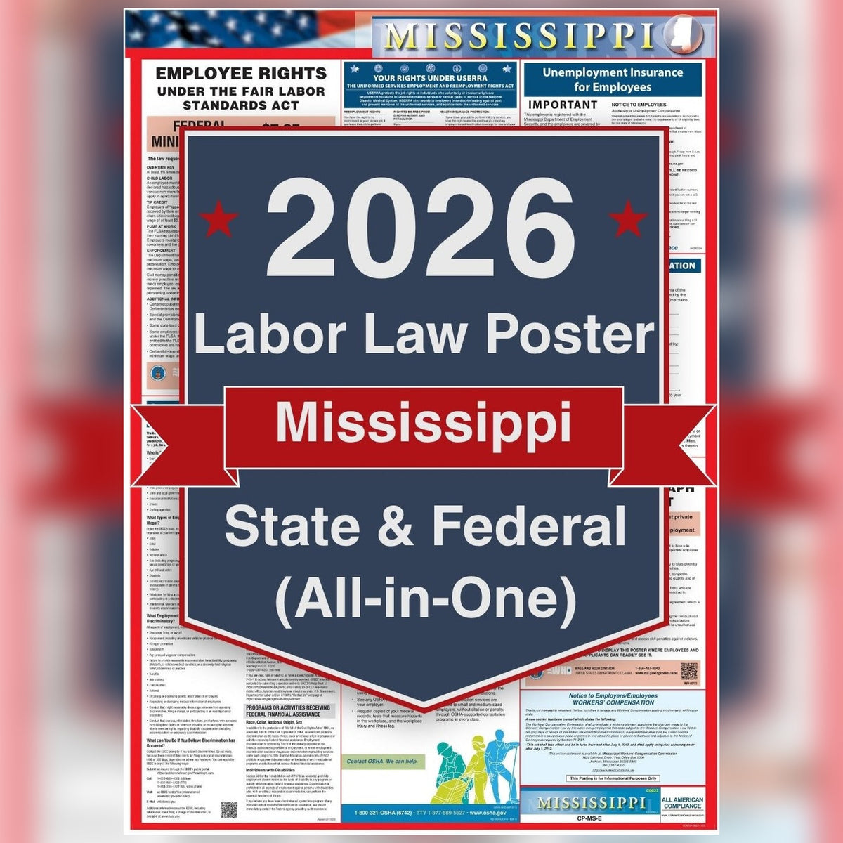 Mississippi labor law poster front view.