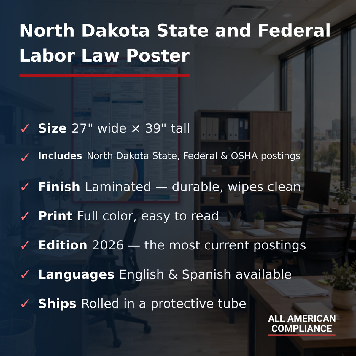 North Dakota labor law poster specifications.