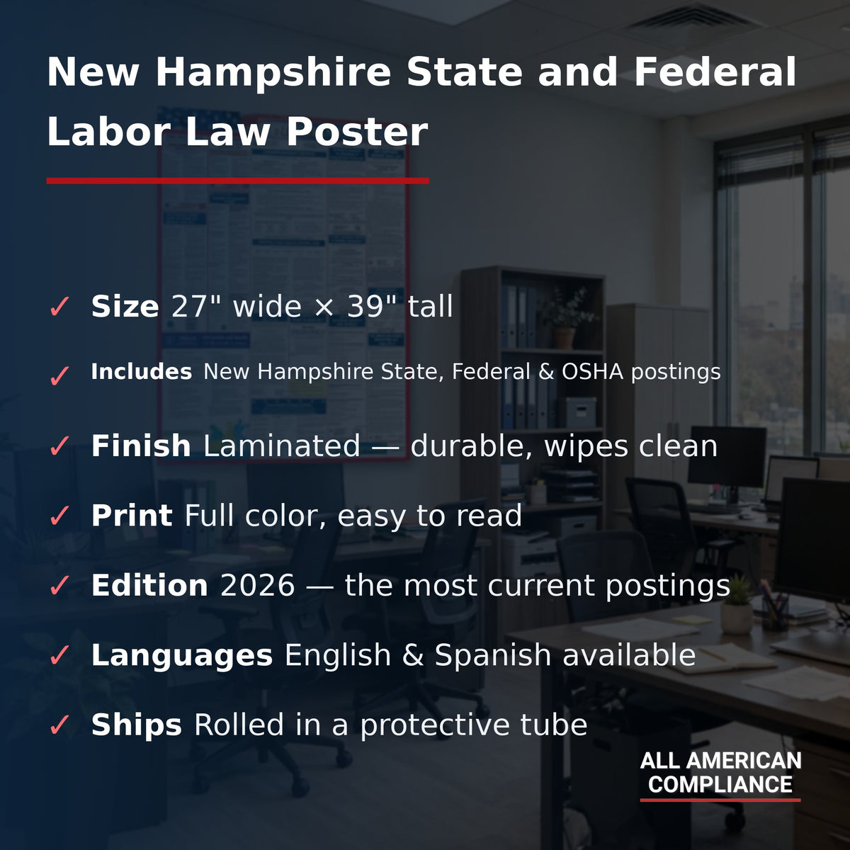 New Hampshire labor law poster specifications.