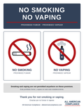 No Smoking No Vaping Sign - 8.5 x 11