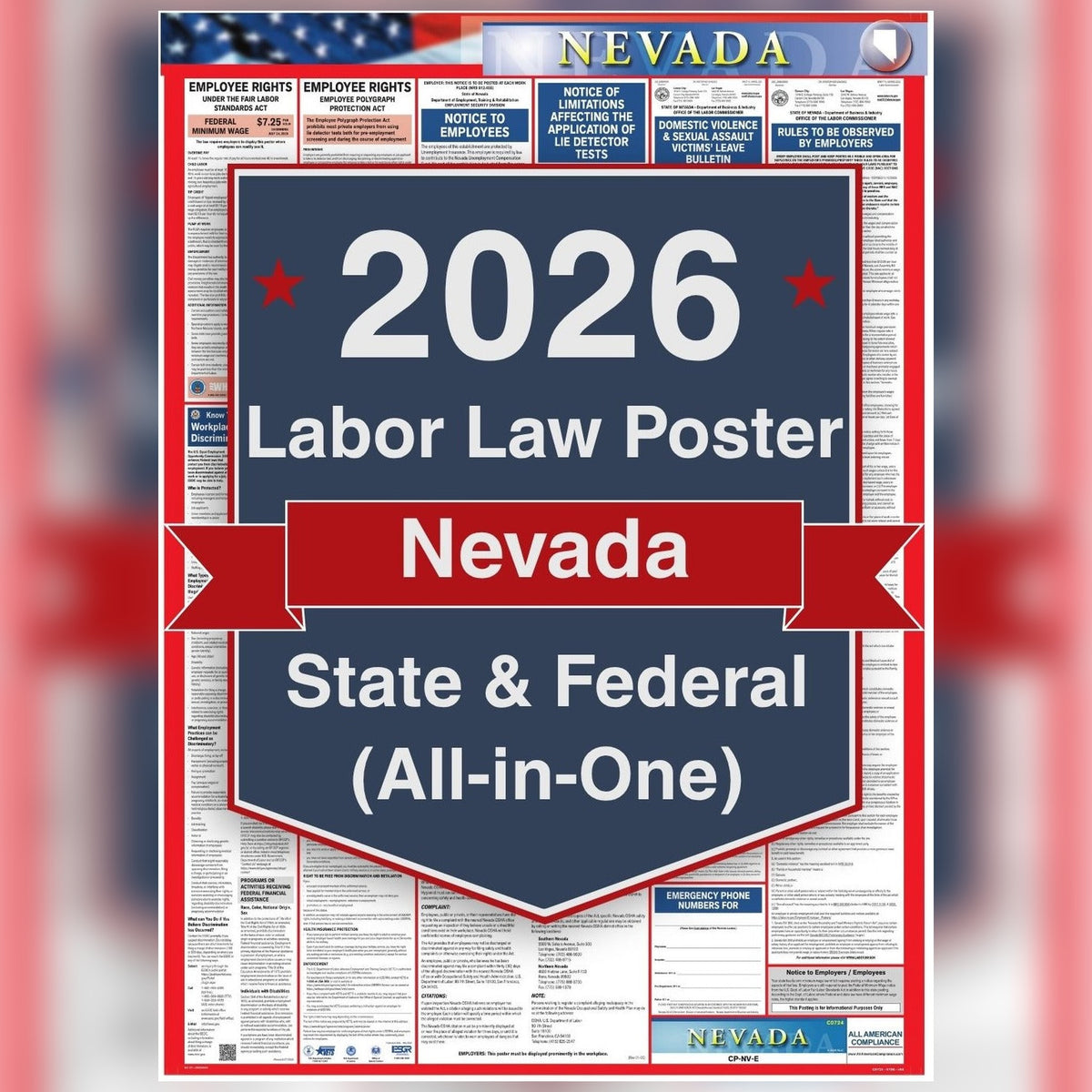 Nevada labor law poster front view.
