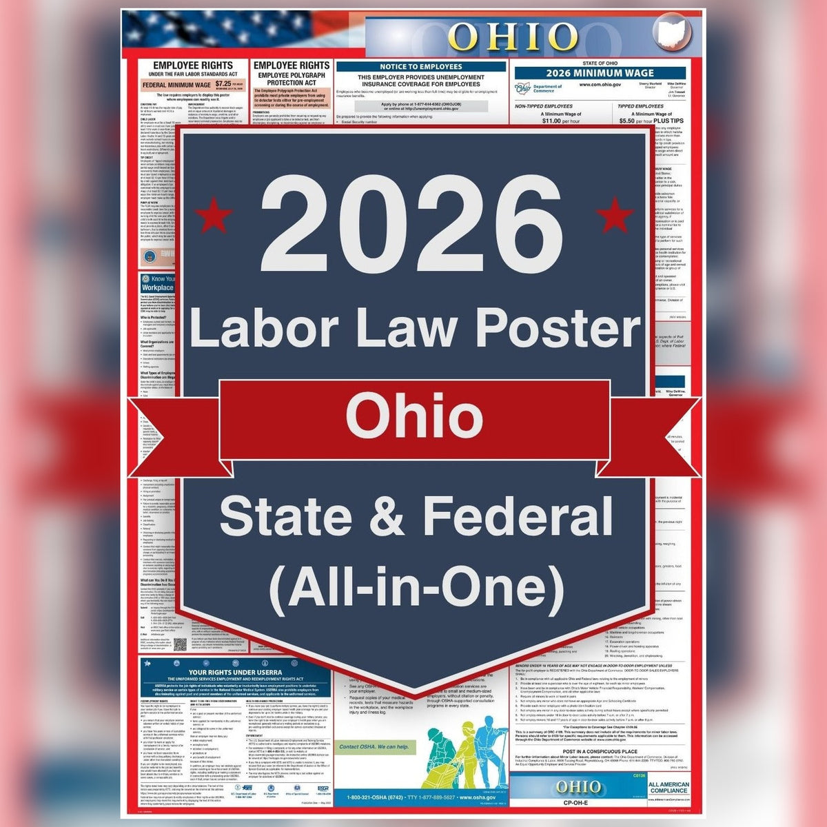 Ohio labor law poster front view.