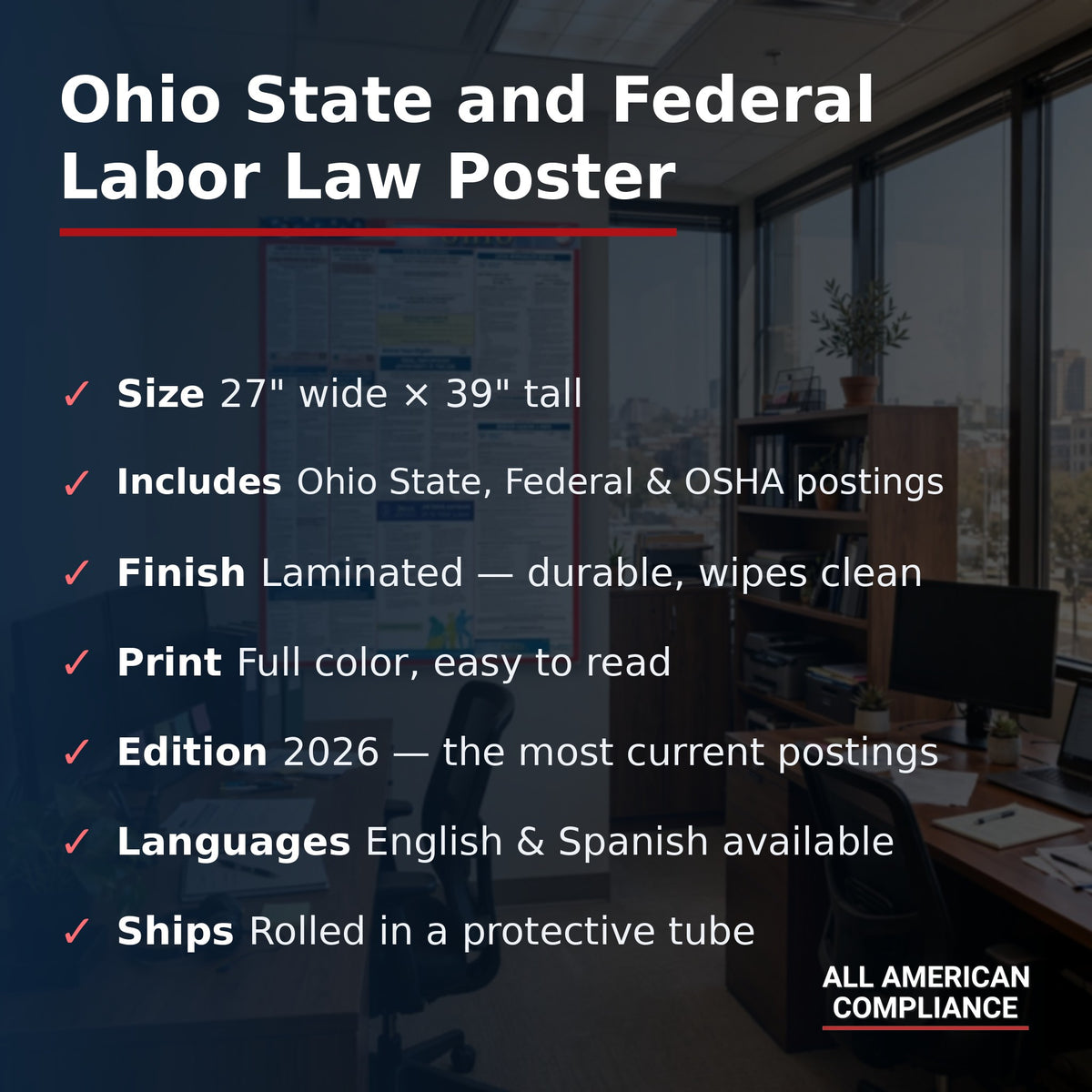 Ohio labor law poster specifications.