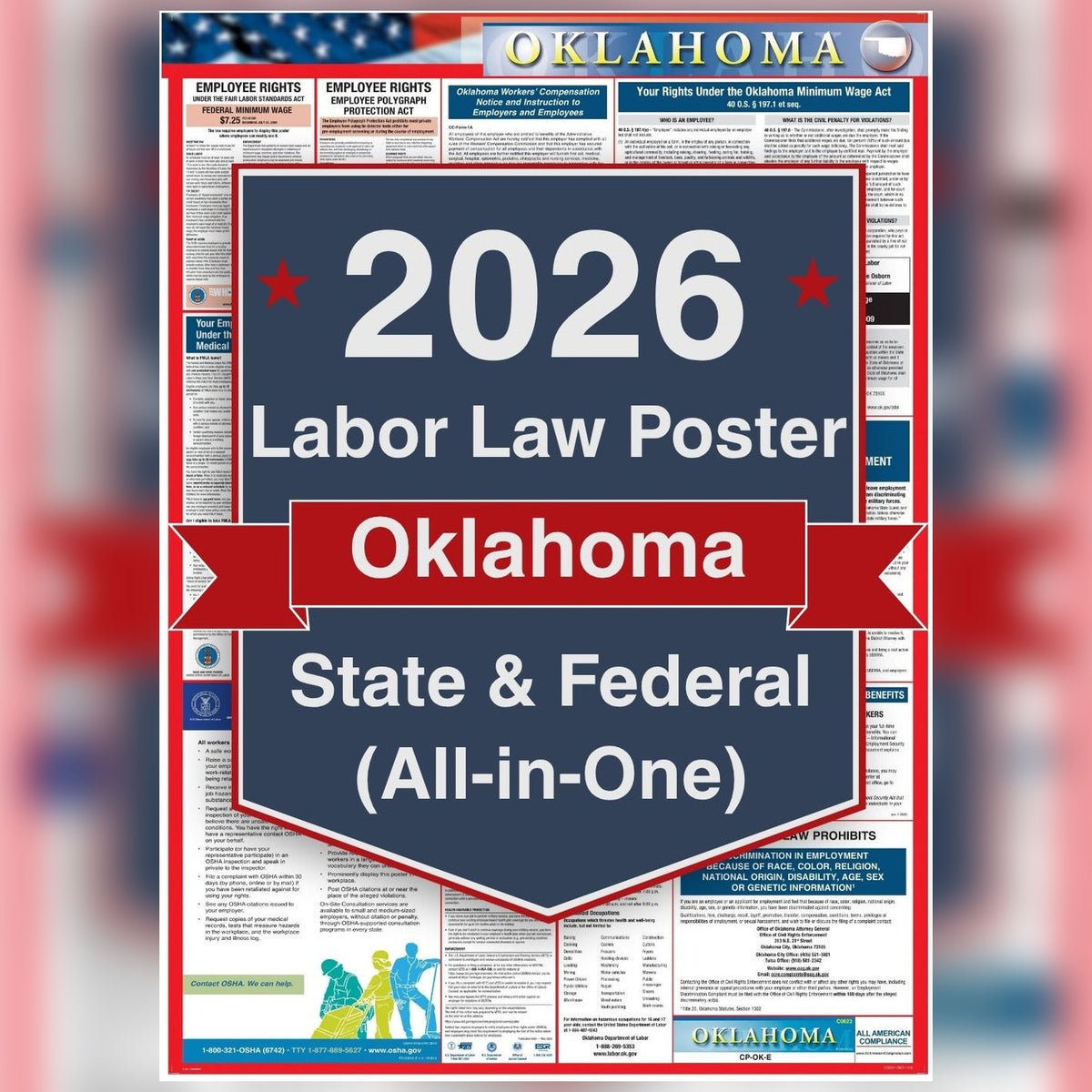 Oklahoma labor law poster front view.