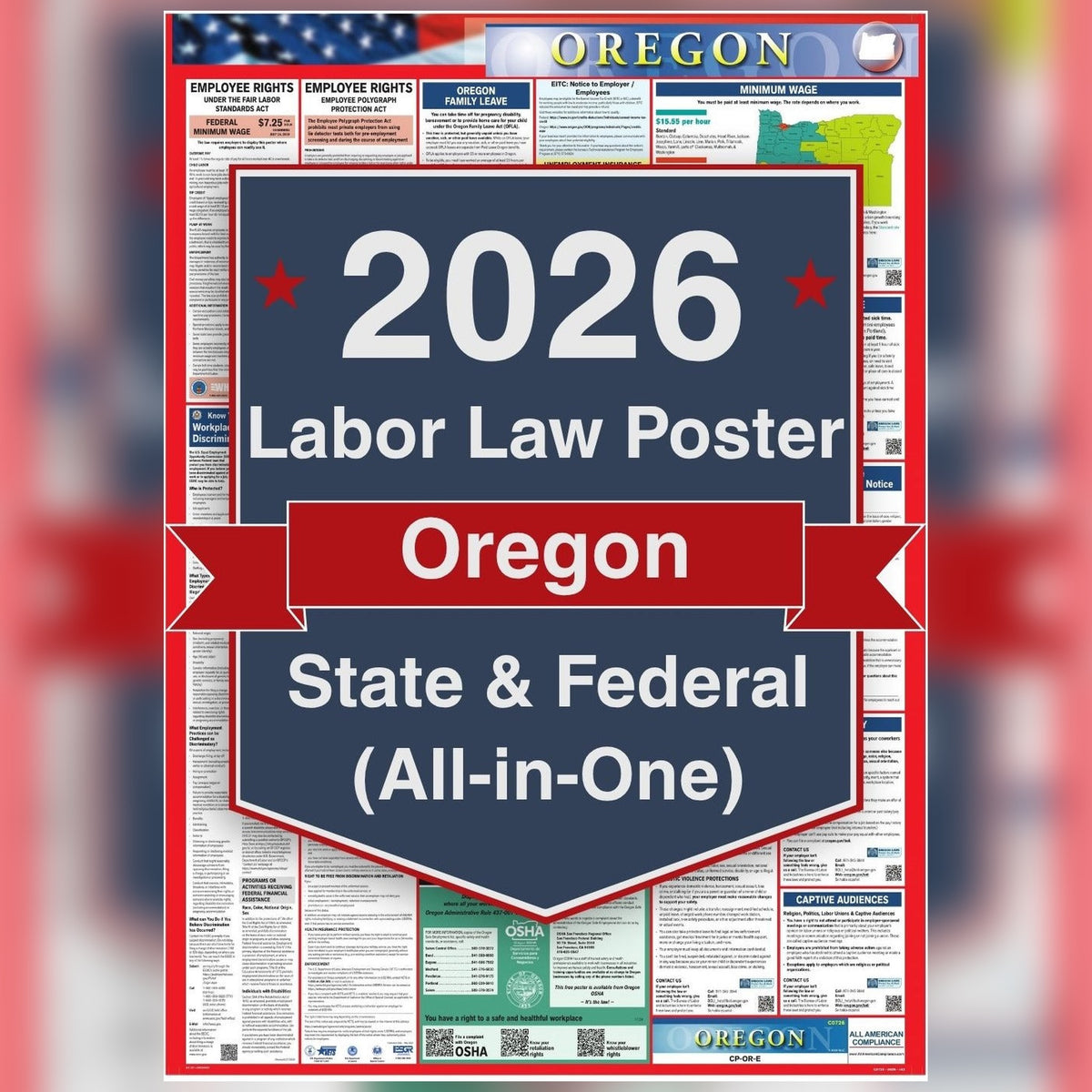 Oregon labor law poster front view.