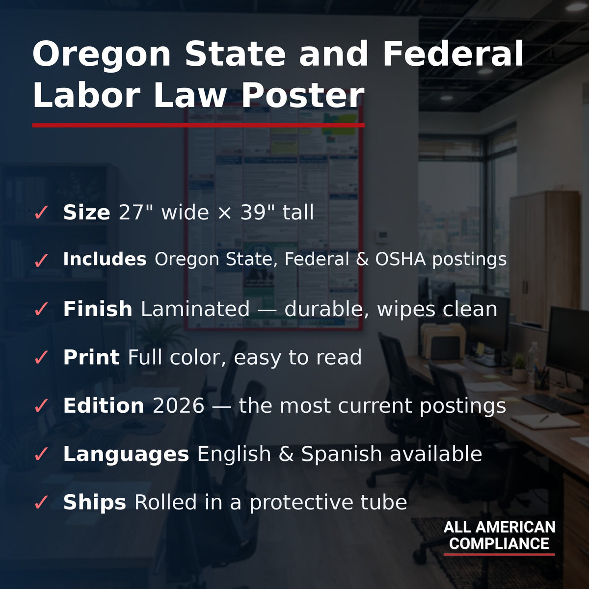 Oregon labor law poster specifications.