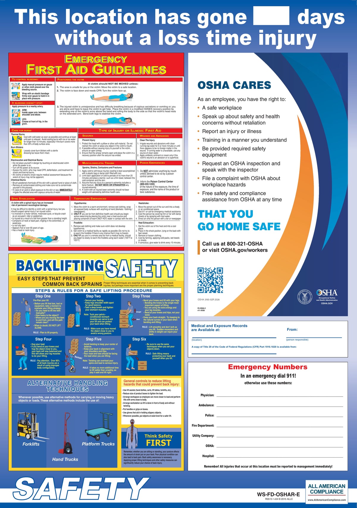 OSHA Safety and First Aid Poster
