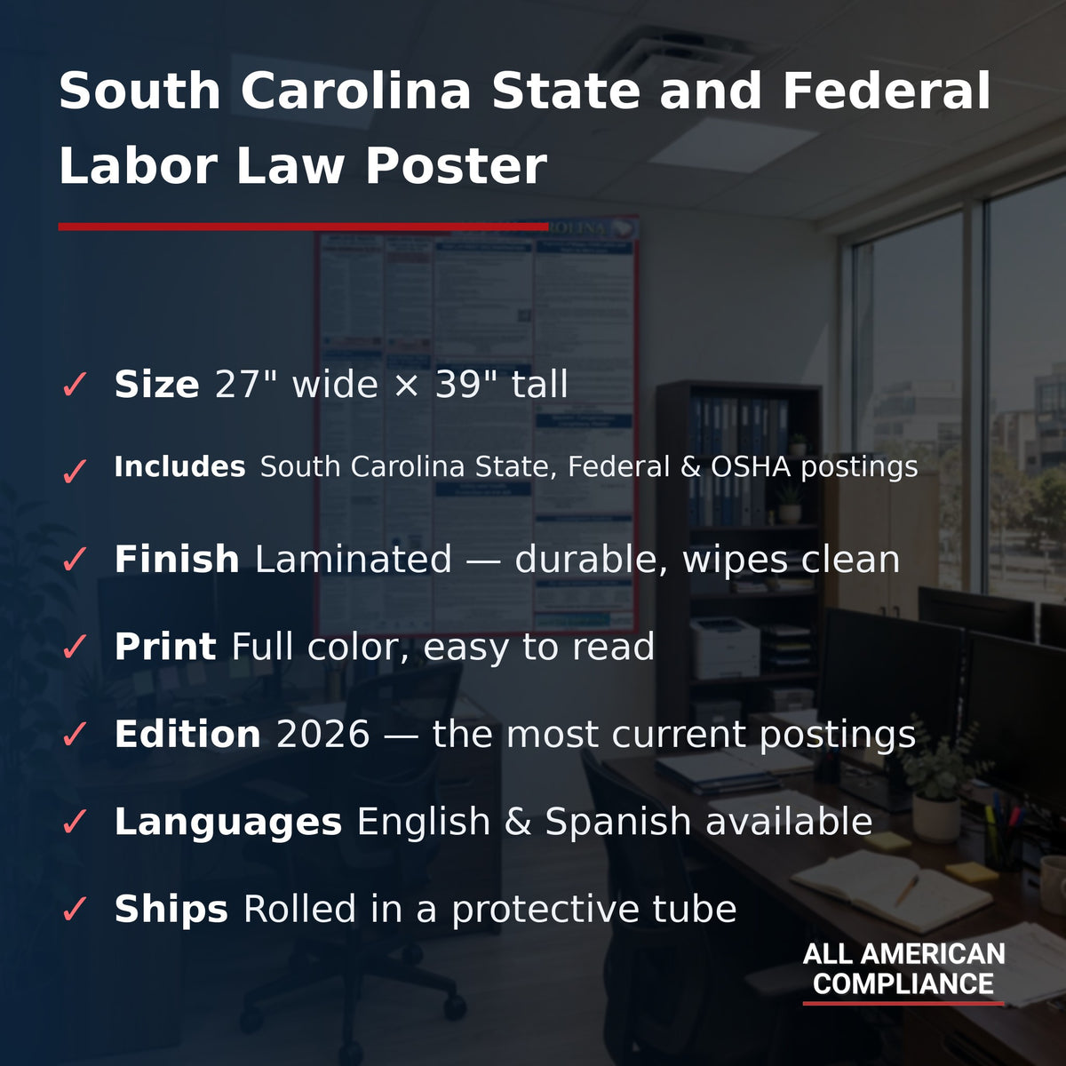 South Carolina labor law poster specifications.