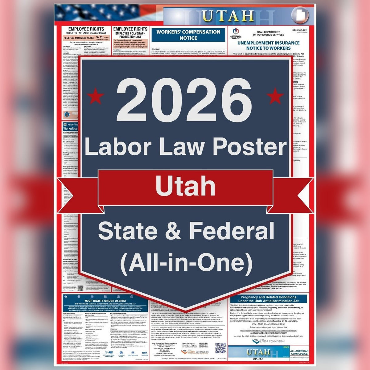 Utah labor law poster front view.