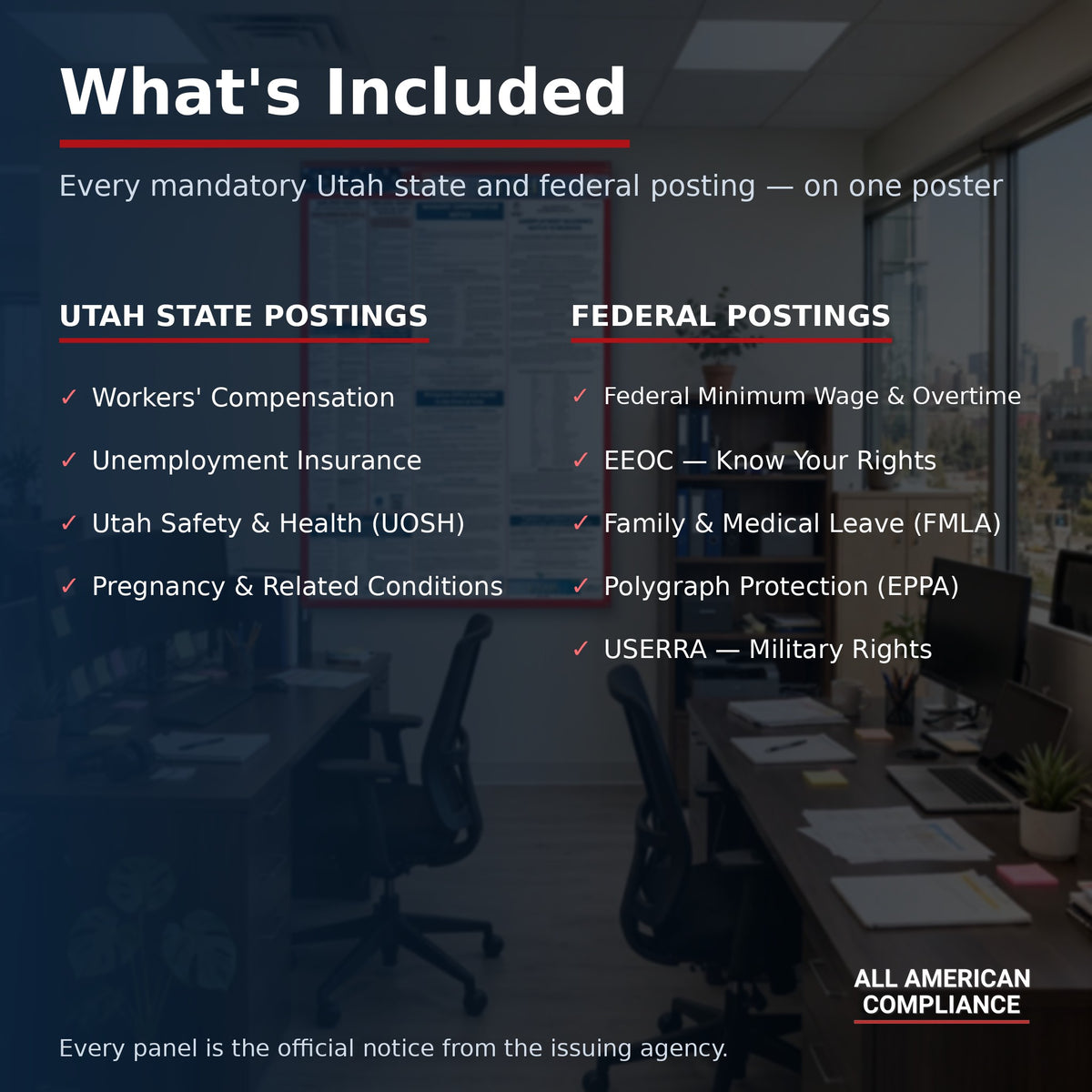 Utah labor law poster — what is included.