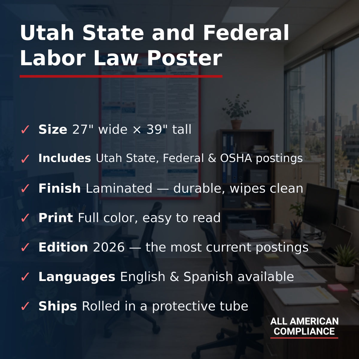 Utah labor law poster specifications.
