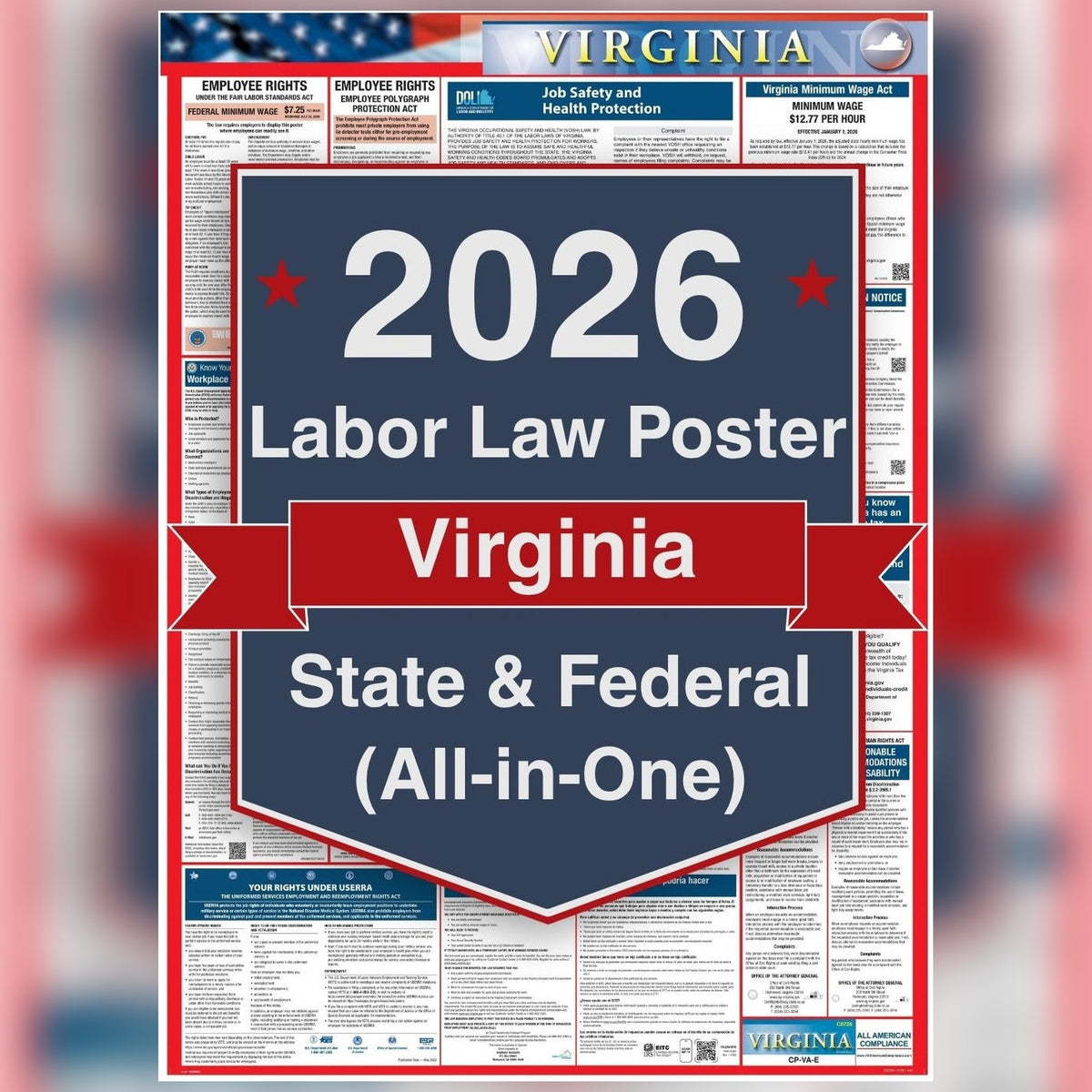 Virginia labor law poster front view.