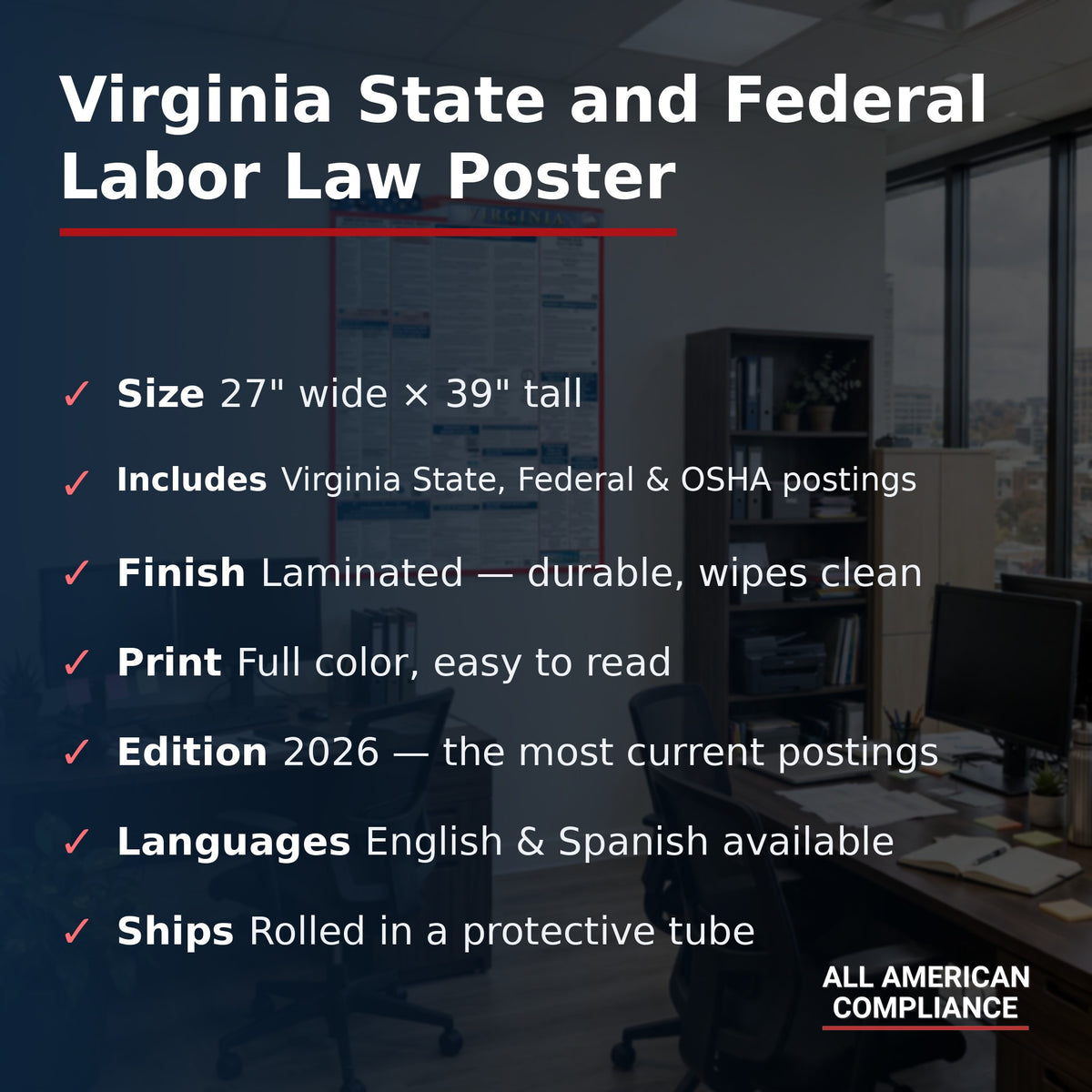 Virginia labor law poster specifications.